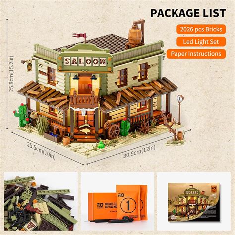 FUNWHOLE Old West Saloon LED Building Bricks Set - 2026 Pcs India | Ubuy