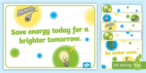 Energy-Saving Slogans Poster Display Pack KS1 (teacher made)
