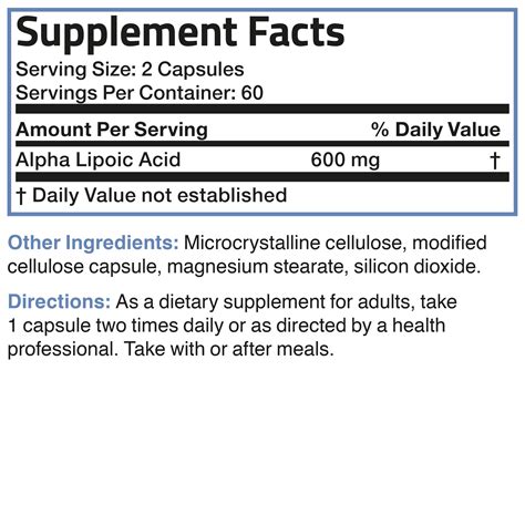 Alpha Lipoic Acid 600 MG - Bronson Vitamins | Quality Vitamins and ...