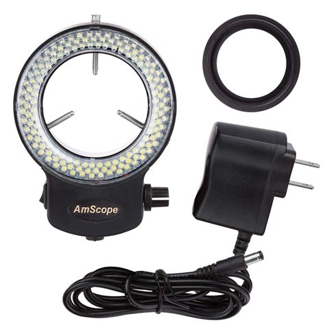 AmScope LED-144B-ZK Black 144 PCS Adjustable LED Ring Light for Stereo ...