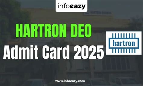 HARTRON DEO Admit Card 2025 Out, Download Hall Ticket @deployment ...