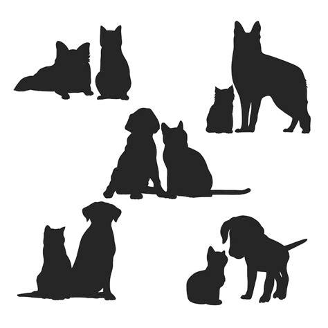 Dog cat silhouette Images - Free Download on Freepik