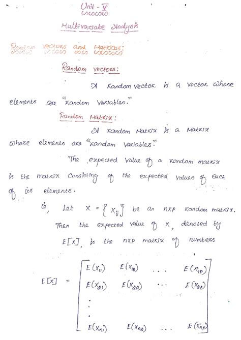 Multivariate Analysis - Random Matzix: A Xandom Matkix is a Matzix ...