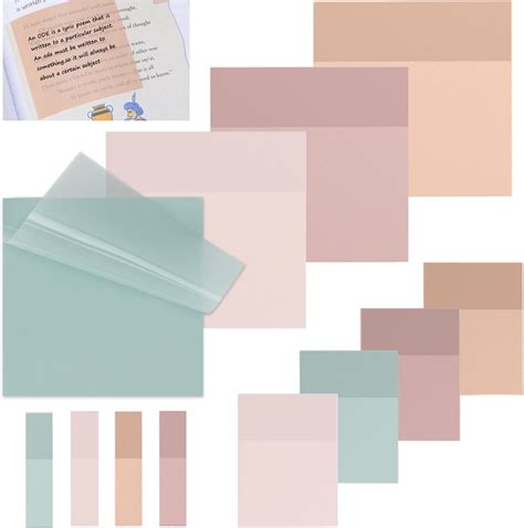 Amazon.com : EOOUT 480pcs Transparent Sticky Notes, Multi Size Clear ...