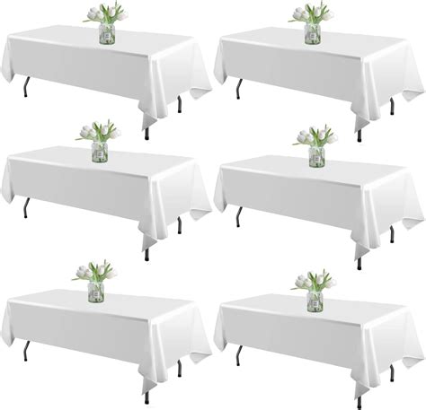 Amazon.com: WEALUXE White Table Cloths for 6 Foot Folding Tables [6 ...