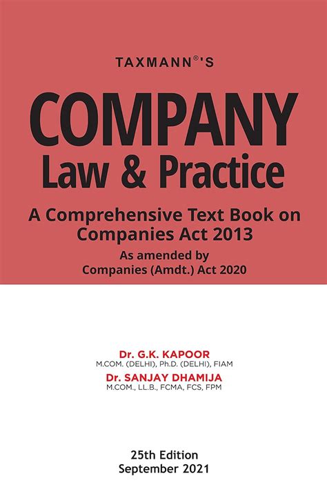 Buy Taxmann's Company Law & Practice – The Most Amended & Updated Book ...