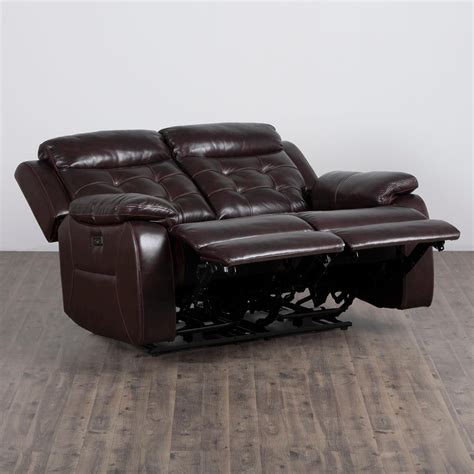 Buy Berlin Half Leather 2-Seater Electric Recliner - Brown from Home ...