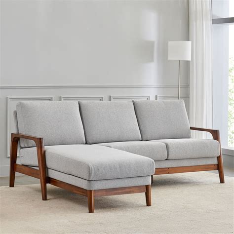 Buy Mayfair Fabric 2-Seater Sofa with Left Lounge - Grey from Home ...