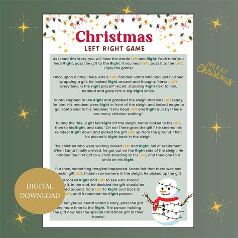 Left Right Poem - Fun Printable Christmas Gift Exchange Game for ...