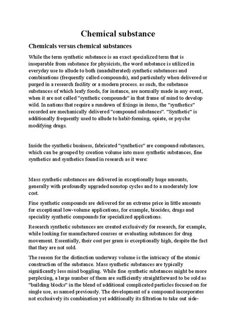 Chemical substanc 2 - Ifah - Chemical substance Chemicals versus ...