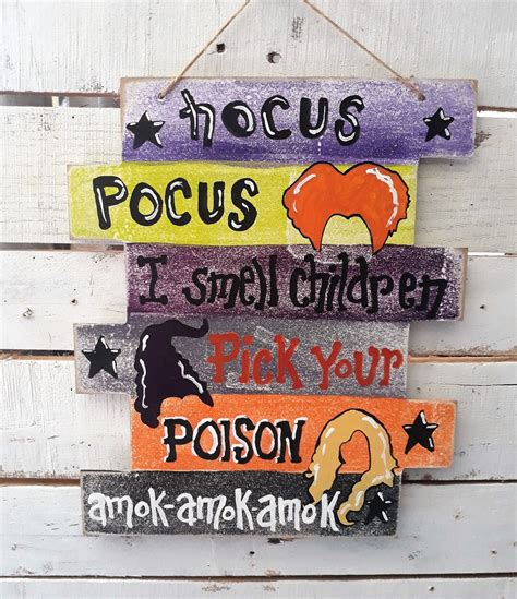 Halloween Fun Signs, Hocus, Pocus, Witches, Spooky, Spiders, Happy ...