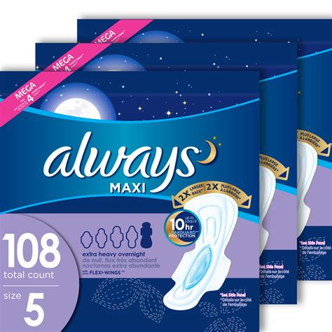 Always Maxi Overnight Pads, Winged - 3 packs, 324 Kosovo | Ubuy
