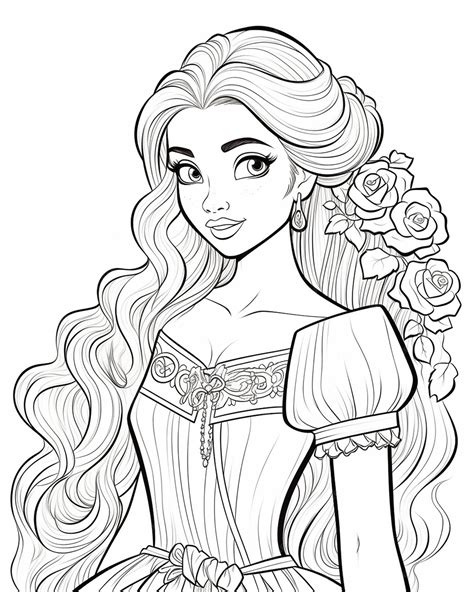 Premium Photo | Rapunzel Princess Coloring Pages