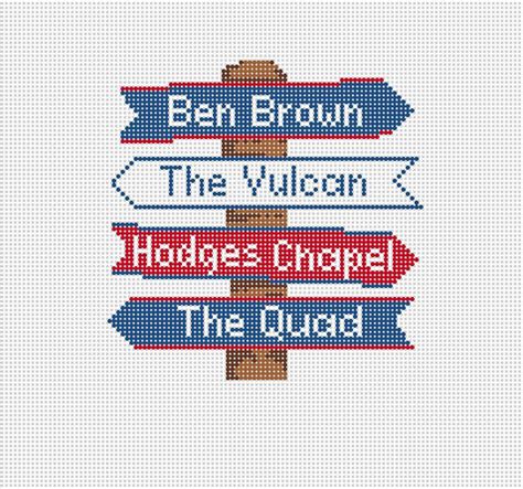 Needlepoint canvas-Samford College Icon Destination Sign - Needlepoint ...