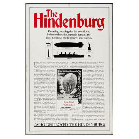 Vintage Original 1975 Movie Poster for Movie ”the Hindenburg”, Hard to ...