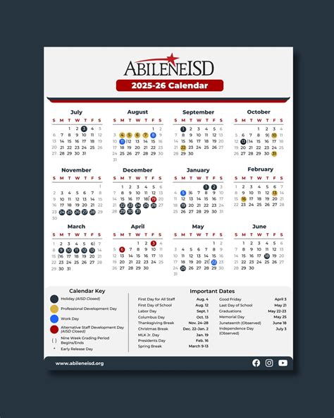 Abilene ISD | Making plans for next year? 🗓️ A printable version of our ...