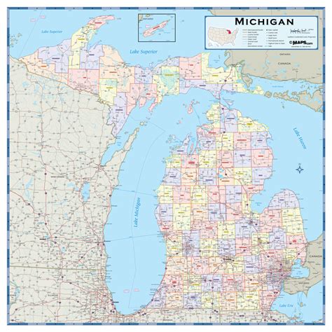 Printable Michigan County Map