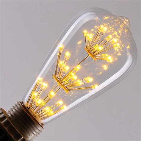 Pear Shape Vintage Edison LED Bulb ST64 Firework Tree Filament Bulb, E ...