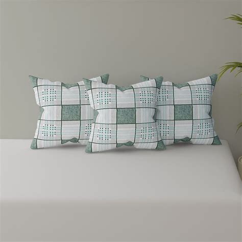 Buy SWAYAM Ananda Cotton 210TC Checked 6Pcs Diwan Set from Swayam at ...