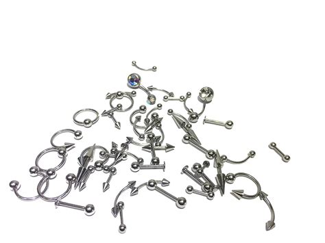 Mumbai Tattoo Piercing (Mix Stud 50 pcs) (12-G , 14- G ,16-G) : Amazon ...