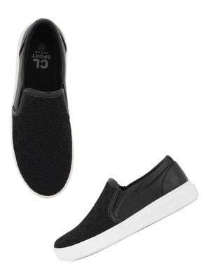 Buy Carlton London Women Black Woven Sneakers Online