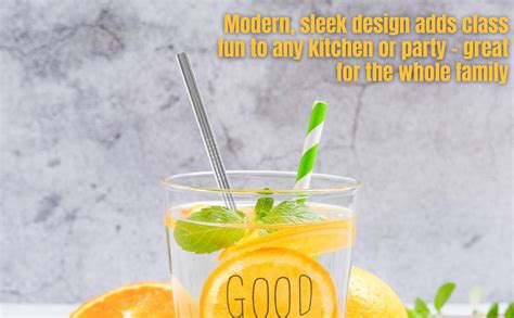 SUHAV 4 Pieces Home & Travel Stainless Steel Straws Reusable, Metal ...