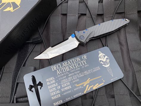 Microtech Socom Elite T/E Folder Black Aluminum Body w/ Two Tone Black ...