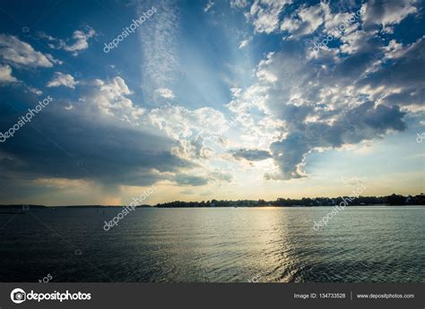 Dramatic sky over Lake Norman at Ramsey Creek Park, in Cornelius ...