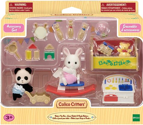 Calico Critters Baby's Toy Box - Snow Rabbit & Panda Babies - Cheeky ...