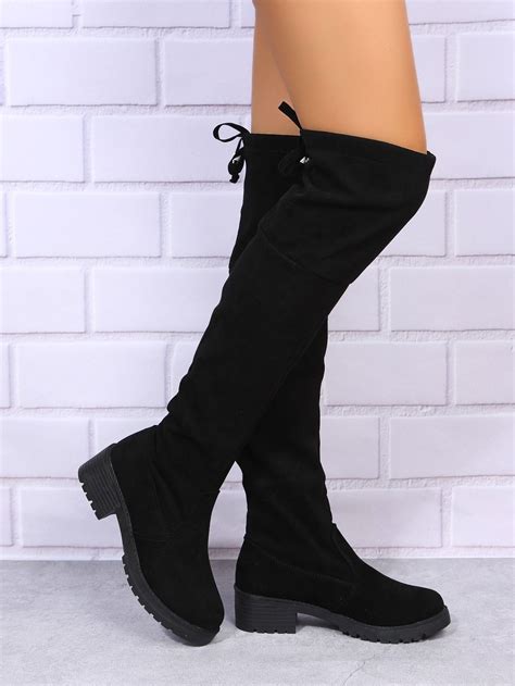 Tie Back Design Over Knee Boots | Over the knee boots, Boots women ...