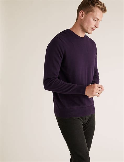 Buy Pure Cotton Crew Neck Jumper at Marks & Spencer