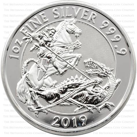 2019 Valiant Saint George 1oz Silver Bullion Coin