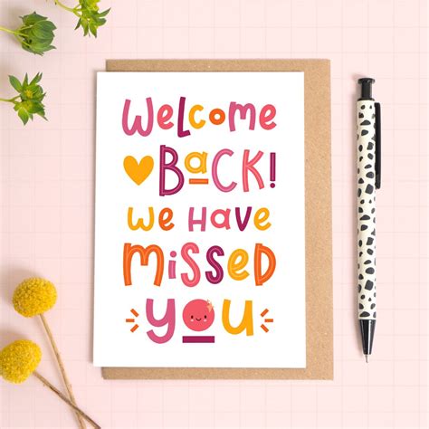 Welcome Back Card - Back to Work - We Missed You - Etsy