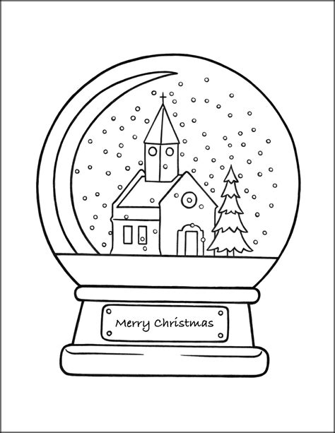 Snow Globe Coloring Page