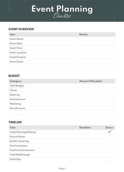 Event Planning Worksheet Sample 11+ Church Event Planning Templates In