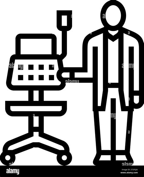 ekg technician heart monitor line icon vector illustration Stock Vector Image & Art - Alamy