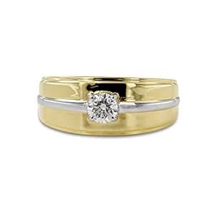 atjewels 14k TwoTone Gold Over 925 Sterling Silver Round Cut White CZ ...