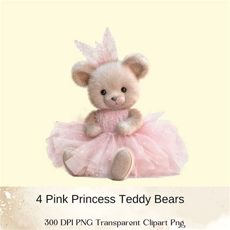 Cute Princess Teddy Bear Clipart, Teddy Bear Clipart, Princess Clipart, Girl Birthday Clipart ...