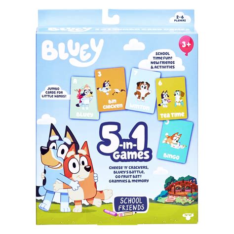 Buy Bluey 5-In-1 Card Games Pack 5 Favourite Card Games In One Pack ...