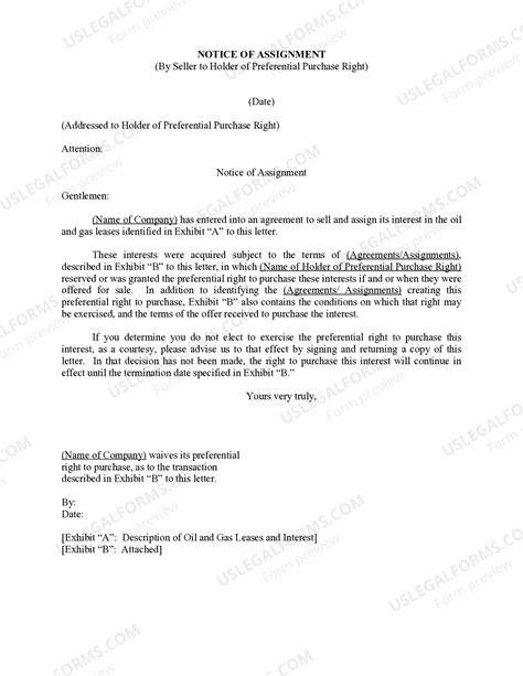 Colorado Notice of Assignment by Seller to Holder of Preferential ...