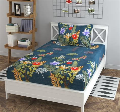 UMEA DECOR Single Bed Bedsheet with One Pillow Cover - Poly Cotton ...