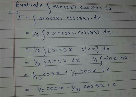 [Expert Answer] integrate sin2x . cos 3x .dx - Brainly.in