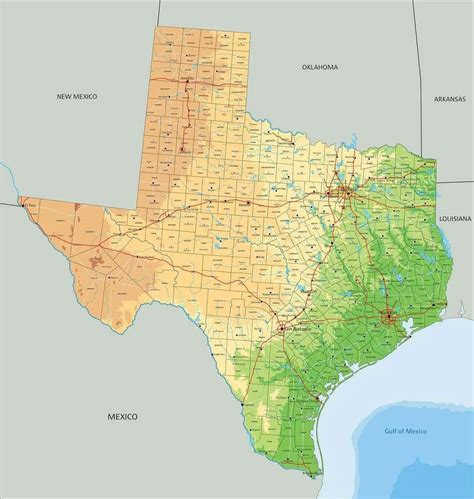 Large Map Of West Texas