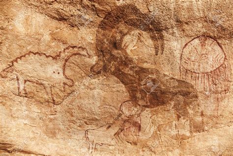 Famous Prehistoric Rock Paintings Of Tassili N Ajjer, Algeria ...