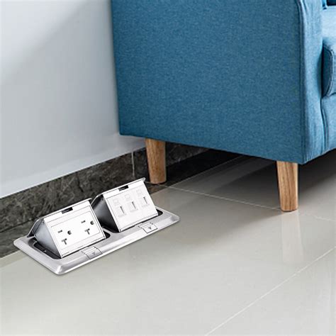Pop Up Floor Outlet with Sockets and LAN, 20 Amp Recaptacle Outlet for ...