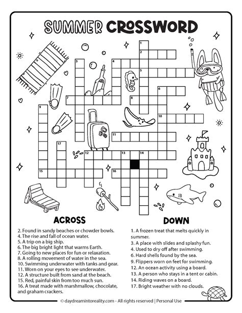 10+ Summer Crossword Puzzles – Free Printable PDFs from Easy to ...