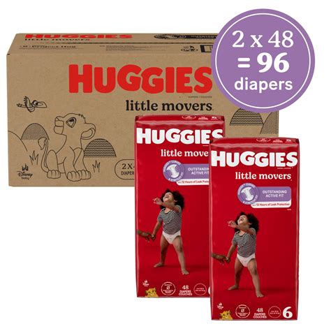 Huggies Size 6 Diapers, Little Movers Baby Diapers, Size 6 (35+ lbs ...