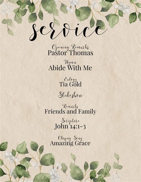 Image result for Create Funeral Program