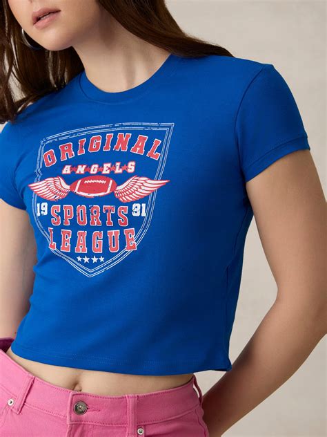 Shop Blue Graphic Cropped T-Shirt - for Women | OUTZIDR | Gen-Z Style