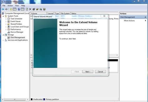 Image result for Extend Basic Disk Volume Windows 7
